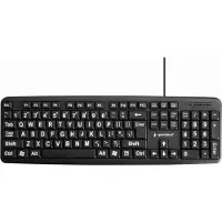 Gembird bedraad USB toetsenbord met grote letters - QWERTY (US) / zwart - 1,5 meter