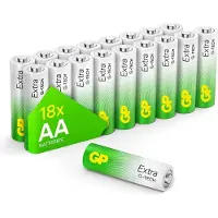 GP Extra Alkaline batterijen AA 1,5V - 18 stuks AA batterijen (Mignon, Penlite, LR06) – AA Batterij met nieuwe G-TECH technologie