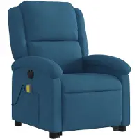 vidaXL Sta-op-massagestoel elektrisch verstelbaar fluweel blauw