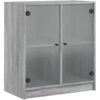 vidaXL Bijzetkast met glazen deuren 68x37x75,5 cm grijs sonoma eiken
