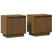 vidaXL Nachtkastjes 2 st 40x30x40 cm massief grenenhout honingbruin