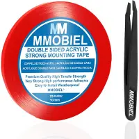 MMOBIEL 10mm Dubbelzijdige Montage Tape Acryl Tape 25m Weerbestendig Verwijderbaar (ROOD)