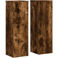 vidaXL Plantenstandaards 2 st 25x25x80 cm bewerkt hout gerookt eiken