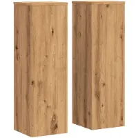 vidaXL Plantenstandaards 2 st 25x25x80 cm hout artisanaal eikenkleurig