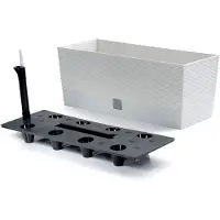 Prosperplast Bloembak/plantenbak met irrigatiesysteem - Rato - wit - 51 x 19 x 18 cm - Plantenbakken