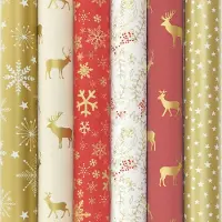 Benza Wintercharm cadeaupapier - Kerstpapier inpakpapier voor kerst - 200 x 70 cm - 6 rollen