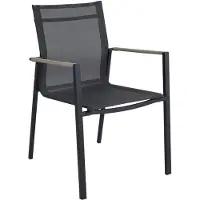 Brafab Lyra Tuinstoel Aluminium frame zwart gepoedercoat 2 stuks