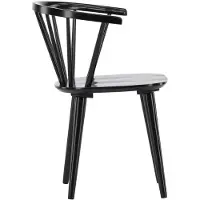 Ebuy24 Bobby eetkamerstoel met armleuningen hout zwart.