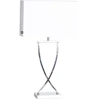 By Rydens Tafellamp Omega, chroom / zilver, Woon-/ Eetkamer, Textiel / Stof / Zijde, Modern, Tafellamp