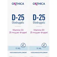 Orthica 2x Vitamine D-25 Oliedruppels 15 Ml