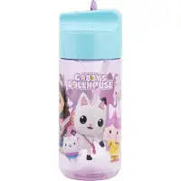 Stor Gabby's Poppenhuis Tritan Drinkfles - 430 ml – Vaatwasserbestendig & BPA-vrij - Drinkfles voor kinderen – Transparant roze/Lichtblauw