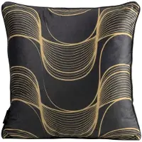 Pola Sierkussenhoes Fluweel Zwart/Beige 40x40 cm