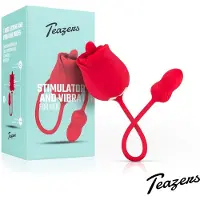 Teazers Rose Vibrator and Clitoris Stimulator - Rood