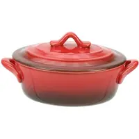 COSY&TRENDY Cosy & Trendy Red Ovenschotel Met Deksel - Ovaal - 0L25 - 13 cm x 10 cm x 5 cm
