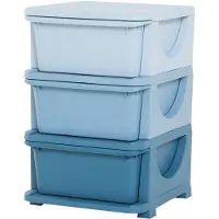 Zenzee Opbergboxen - Ladekast met opbergdoos - Speelgoed organizer - Speelgoedkast - Blauw - 37 x 37 x 56,5 cm