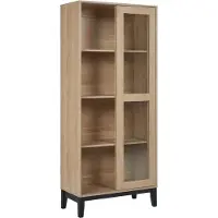 Beliani RUMSON - Vitrinekast - Lichtbruin - Hout