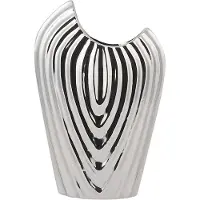 Beliani ECETRA - Decoratieve vaas - Zilver - Keramiek