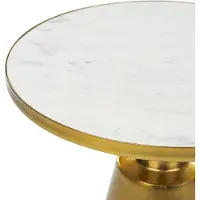 Beliani ANDRES - Bijzettafel - Wit/Goud - Metaal