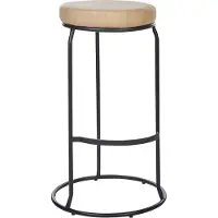Beliani MILROY - Barkruk set van 2 - Beige - Kunstleer