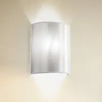 Euluna Wandlamp Satin, dimbaar, wit / opaal, Woon-/ Eetkamer, Textiel / Stof / Zijde, Wandlamp