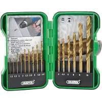 Draper Doos van 15 HSS boren titanium 1 tot 10mm
