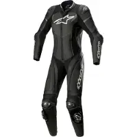 Alpinestars Stella Gp Plus 1Pc lederen pak Zwart Wit Metallic Grijs Maat 40