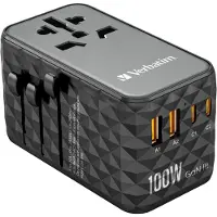 Verbatim - GaN III Universal Travel Adapter UTA-06 PD100W QC 4+