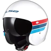 LS2 OF599 Spitfire II Retro Wit Blauw Rood Jethelm Maat L