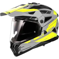 LS2 MX702 Pioneer II Namib Mat Grijs Fluo Geel Adventure Helm Maat S