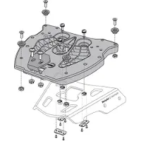 SW-Motech Adapterplaat voor ALU-RACK - Voor TRAX topkoffer. Zwart.