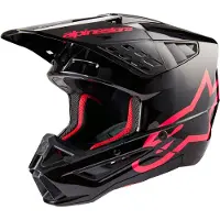 Alpinestars S-M5 Corp Helm Ece 22.06 Zwart Diva Roze Glanzend Maat M