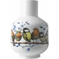 Heinen Delfts Blauw Heinen Delftsblauw Hoge bolvaas bosvogels