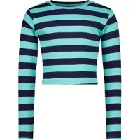 Vingino T-shirt G-basic-crop Rib Stripe Meisjes Blauw 116