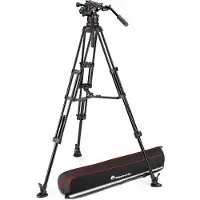Manfrotto MVK612TWINMA Nitrotech 612 Video Head & Aluminum Twin Leg Tripod Kit