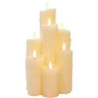 Annas collection Led druipkaars 15 x 25.5 cm | Ivoor | 3D vlam | 7 stuks