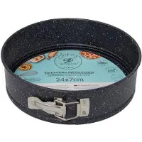 Meyerhoff Bakery ronde springvorm/ bakvorm met non stick coating 24 x 7 cm antraciet marmer