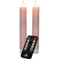 Anna's Collection LED Dinerkaars Tara Met Timer Licht Roze D 2,2 H 18 Cm 2 Stuks