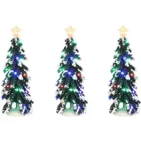 Luville Snowy Conifer with multicolour lights 3 pieces battery operated - l8,5xw8,5xh20cm