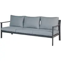 Beliani KIATO - Tuinbank 3-zits - Donkergrijs - Aluminium