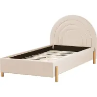 Beliani ANET - Bed - Beige - 90 x 200 cm - Fluweel