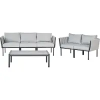 Beliani SKALA - Loungeset 5-zits - Lichtgrijs - Staal