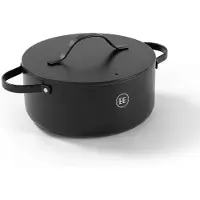 BE Living Essential Braadpan met Deksel - Ø 24 cm - Kookpan - Keramisch - PFAS vrij - Inductie - Zwart