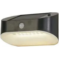 Searchlight LED-zonne-wandlamp 67421BK-PIR, bewegingsmelder 67421BK-PIR, alu / grijs / zink, Kunststof, solar buitenlamp
