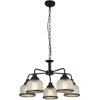 Searchlight Glazen hanglamp Highworth, dimbaar, zwart, Woon-/ Eetkamer, metaal, hanglamp