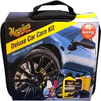 Meguiar's Deluxe Car Care Kit V2 - Auto schoonmaak set - Autoshampoo - Spraywax - Bandengel - Velgenreiniger - Glasreiniger /Ruitenreiniger - Microvezeldoek
