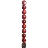 Décoris Kerstbal Breukvast Rood 6 cm 10 Stuks