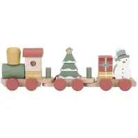 Little Dutch Kerst Blokkentrein Stapeltrain - Multikleur, 38,5 x 6,8 x 11 cm