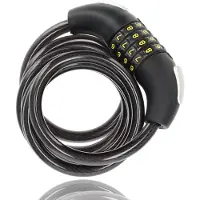 Merkloos 1x Topkwaliteit Zwarte Fietssloten Set met Cijfer- en Kabelslot - Anti-Diefstal, Lichtgewicht (85g), 180cm x 10mm