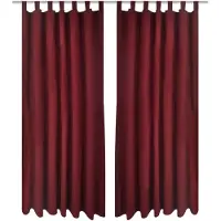 vidaXL Micro-Satijnen Gordijnen met Ringen 140 x 225 cm 2 stuks (Wijnrood)