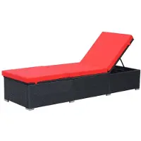 vidaXL Ligbed met kussen poly rattan zwart